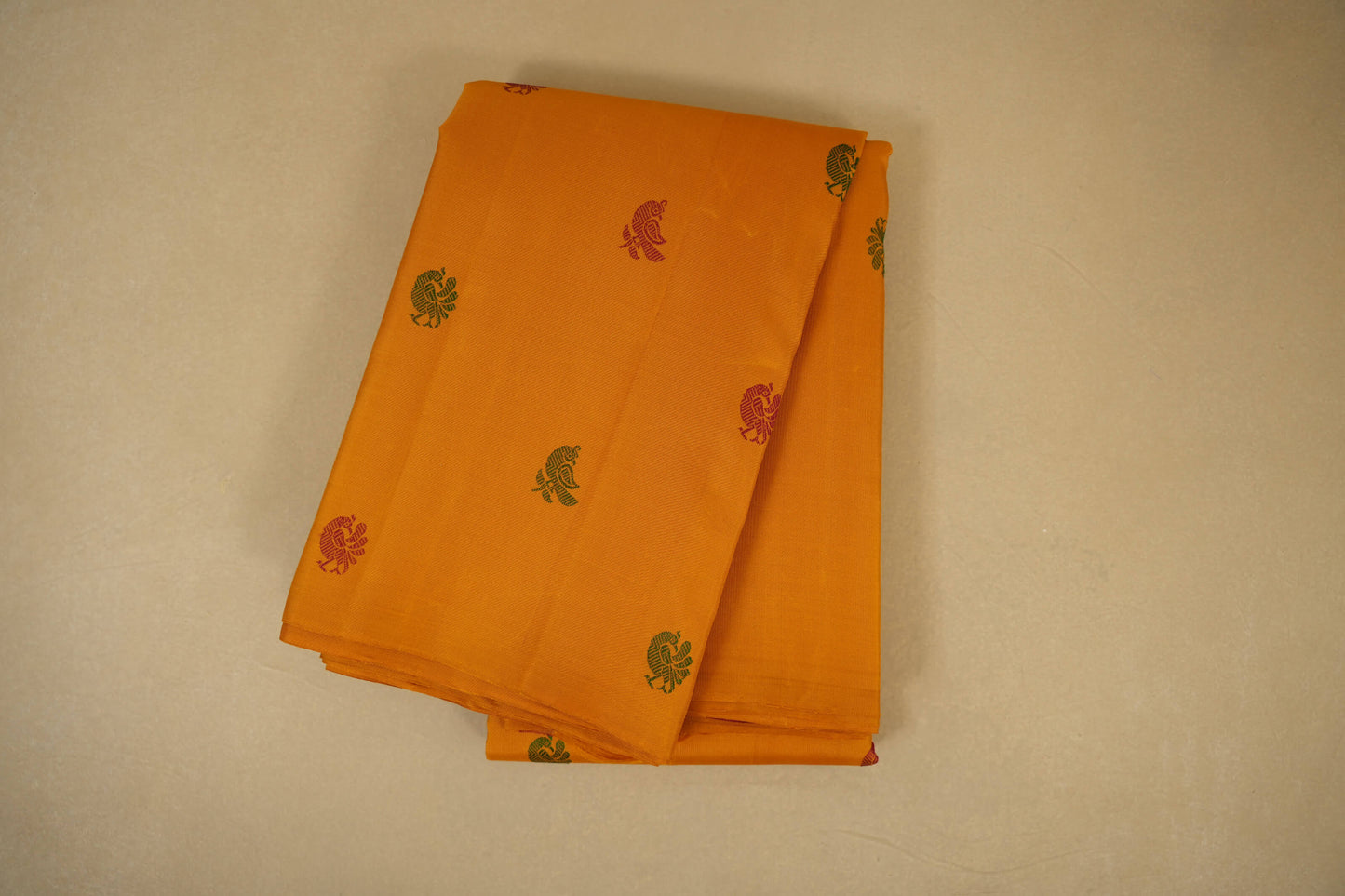 Mustard Borderless Kanjivaram Silk Saree