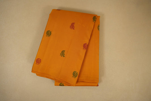 Mustard Borderless Kanjivaram Silk Saree