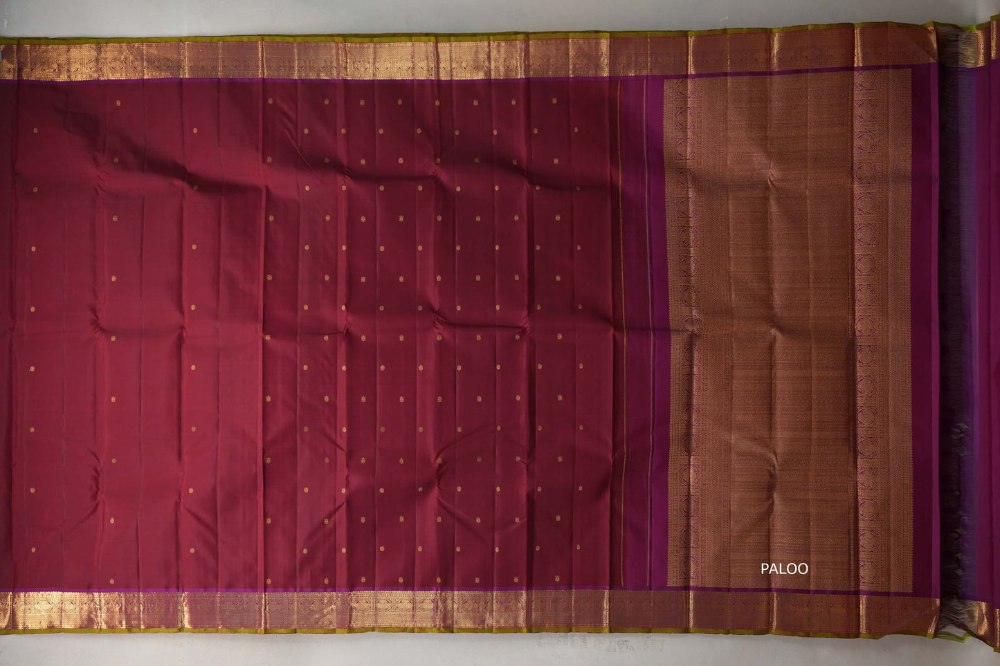 Deep Maroon with deep magenta Vintage Kanjivaram Silk Saree by Shreenivas Silks PSSR019208