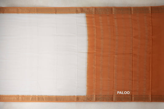Off White Mysore Silk Saree paloo