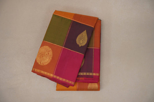 Multi Color Checks Vintage Kanjivaram Silk Saree by Shreenivas Silks PSSR019210