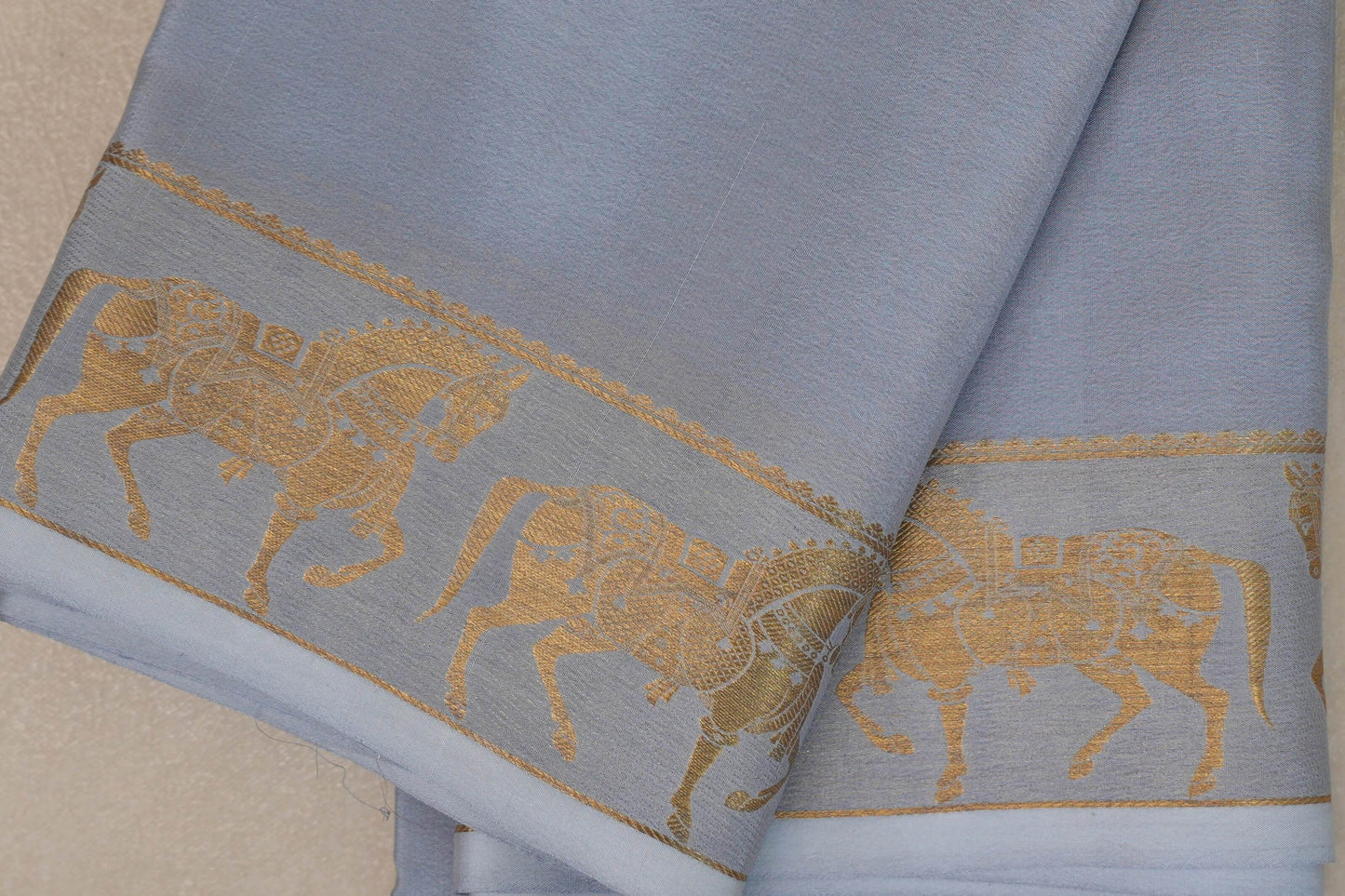 Blue Grey Mysore Silk Saree by Shreenivas Silks PSSR019211