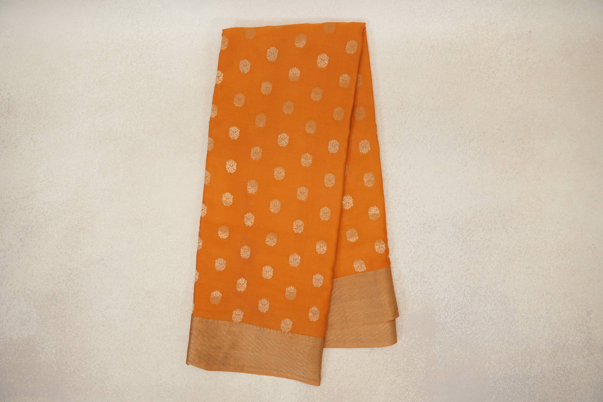 Bright Orange Mysore Silk Saree online
