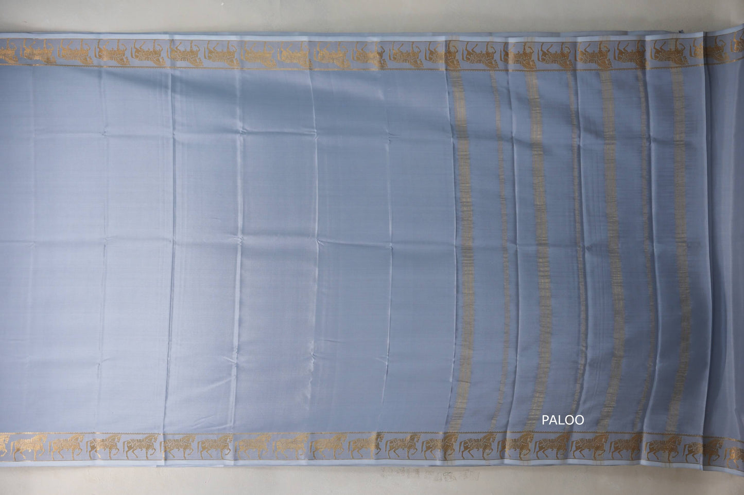 Blue Grey Mysore Silk Saree by Shreenivas Silks PSSR019211