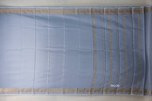 Blue Grey Mysore Silk Saree by Shreenivas Silks PSSR019211