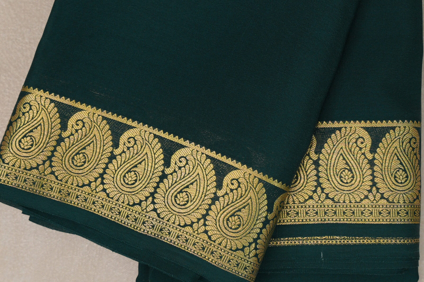 Deep Bottle Green Mysore Silk Saree by Shreenivas Silks PSSR019212