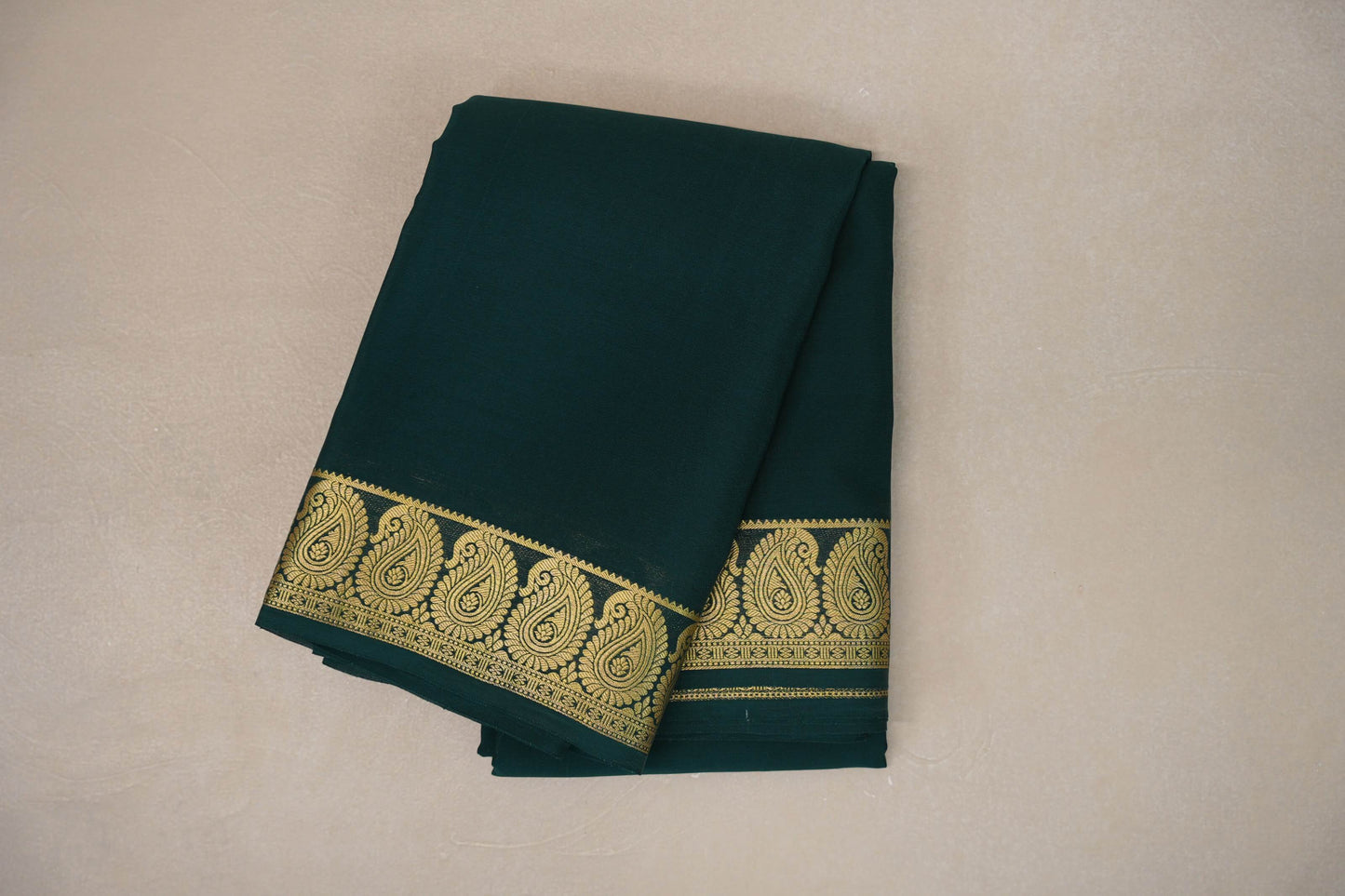 Deep Bottle Green Mysore Silk Saree by Shreenivas Silks PSSR019212