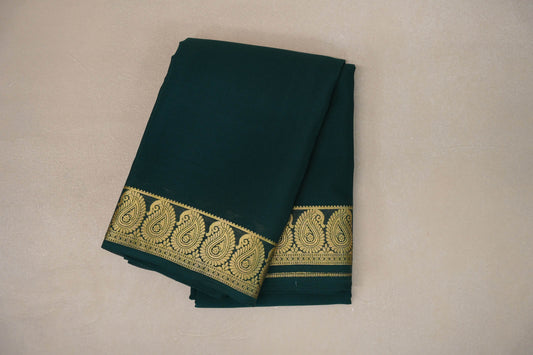 Deep Bottle Green Mysore Silk Saree by Shreenivas Silks PSSR019212