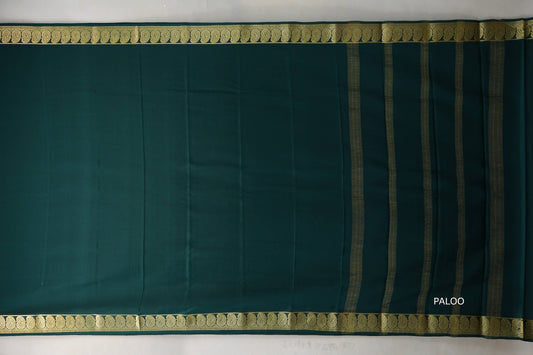 Deep Bottle Green Mysore Silk Saree by Shreenivas Silks PSSR019212