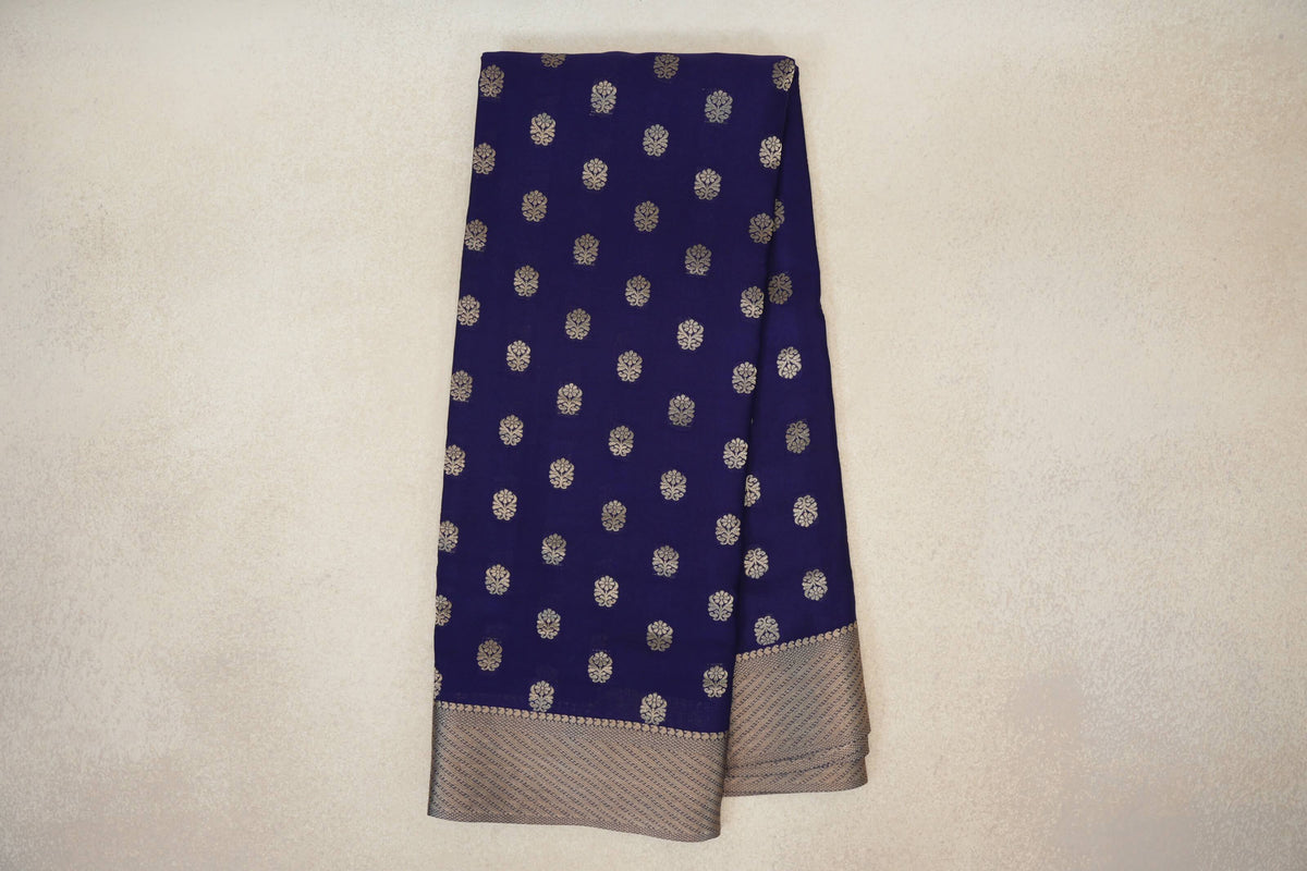Deep Blue Mysore Silk Saree online