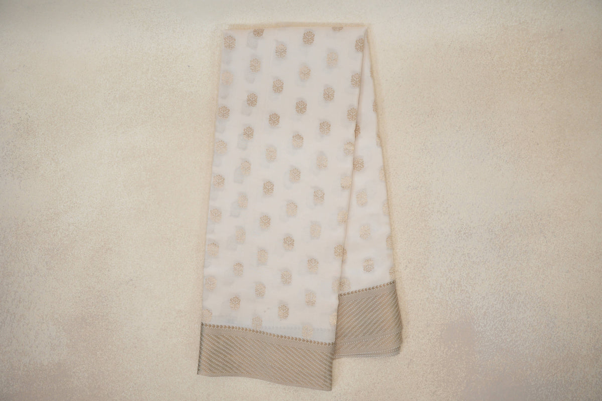 Cream Beige Mysore Silk Saree online
