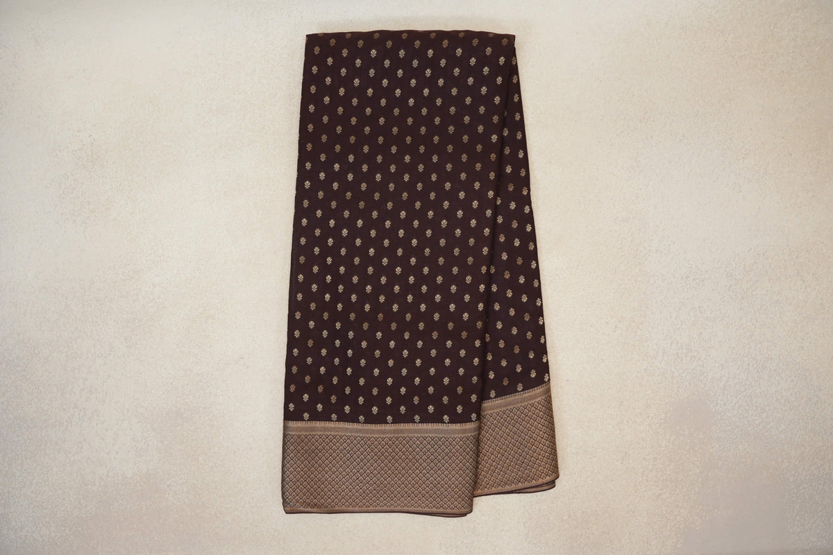 Coffee Bean Brown Mysore Silk Saree online