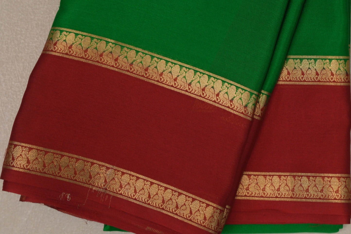 Forest green with red Mysore Silk Saree by Shreenivas Silks PSSR019216