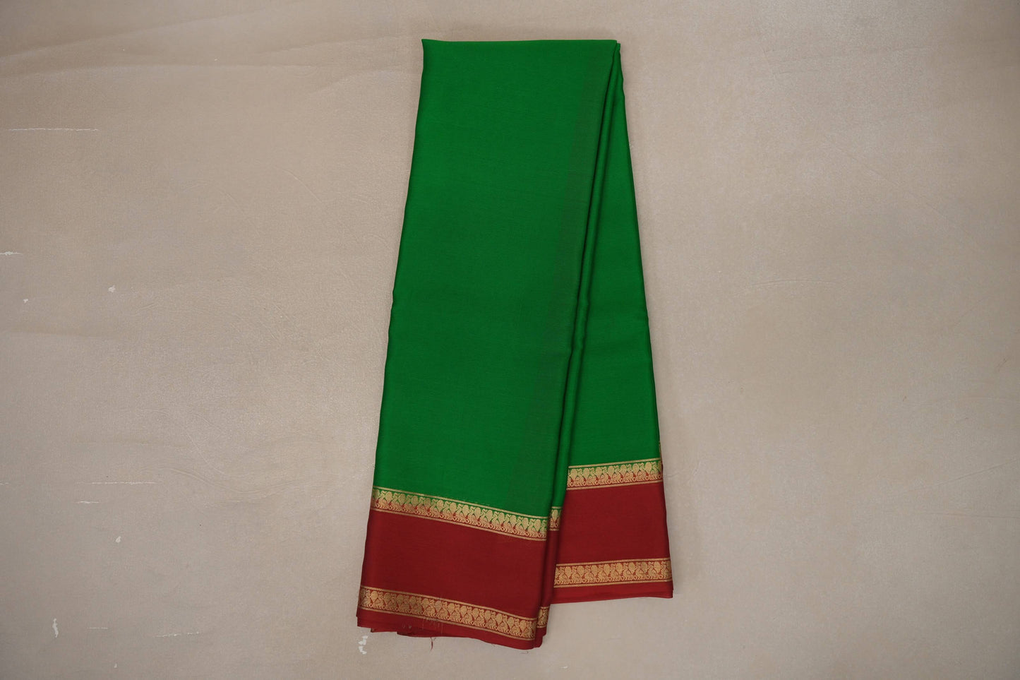 Forest green with red Mysore Silk Saree by Shreenivas Silks PSSR019216