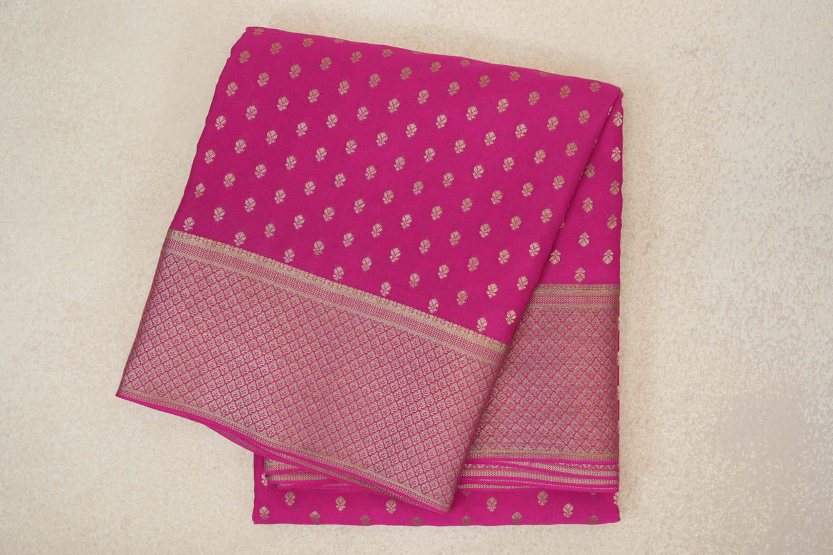 Bright Rani Pink Mysore Silk Saree online