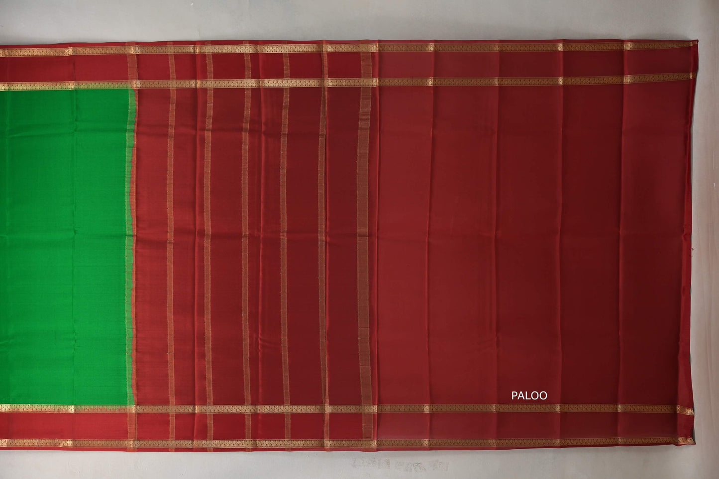 Forest green with red Mysore Silk Saree by Shreenivas Silks PSSR019216