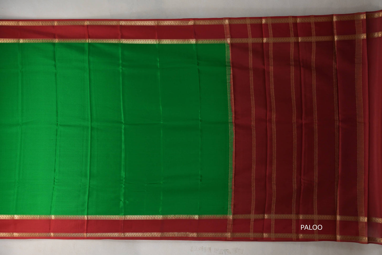 Forest green with red Mysore Silk Saree by Shreenivas Silks PSSR019216