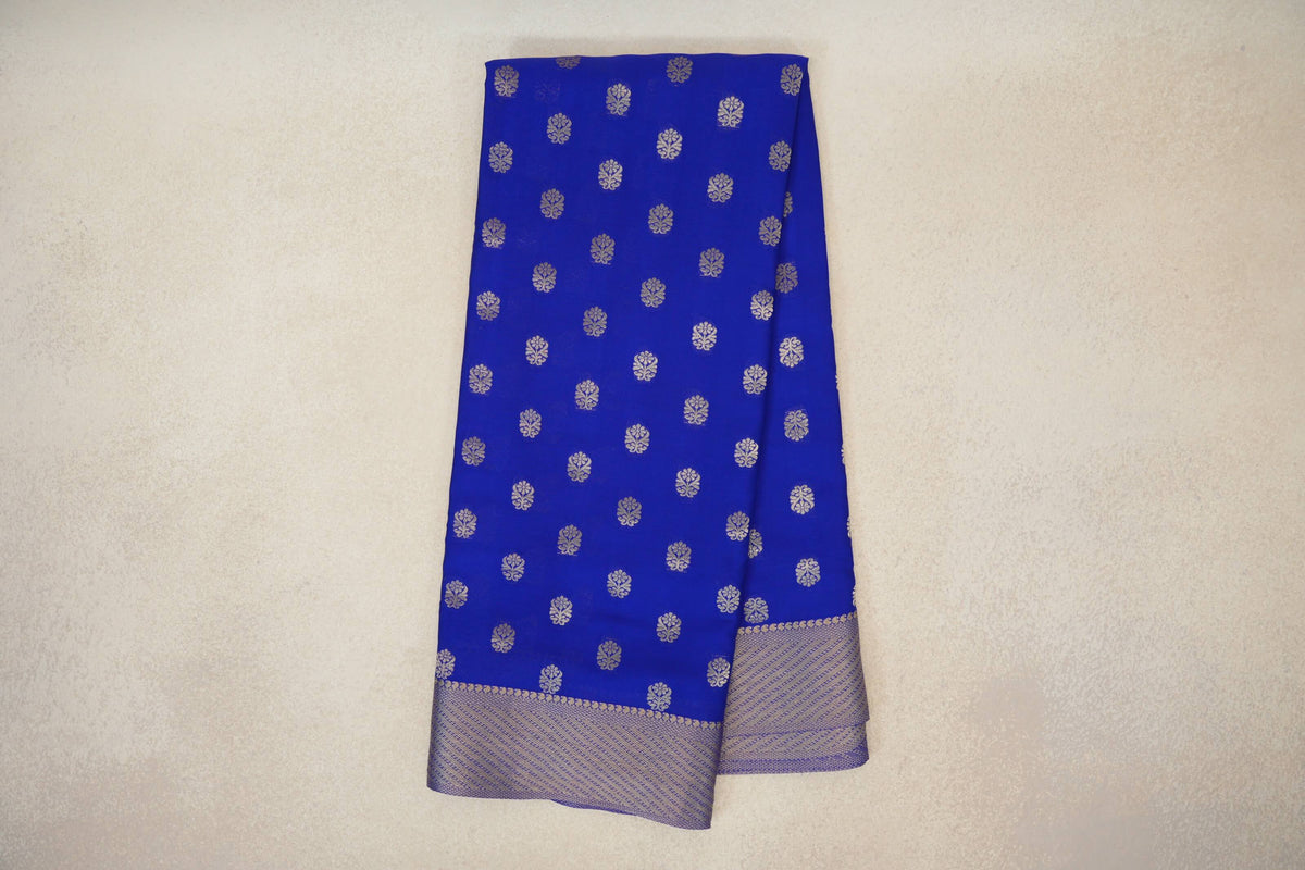Deep Royal Blue Mysore Silk Saree online