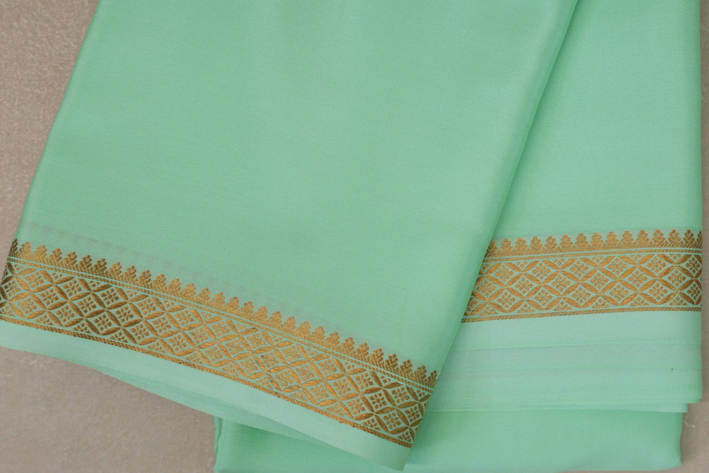 Pastel Mint Green Mysore Silk Saree by Shreenivas Silks PSSR019219