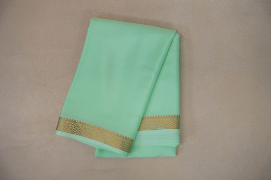 Pastel Mint Green Mysore Silk Saree by Shreenivas Silks PSSR019219