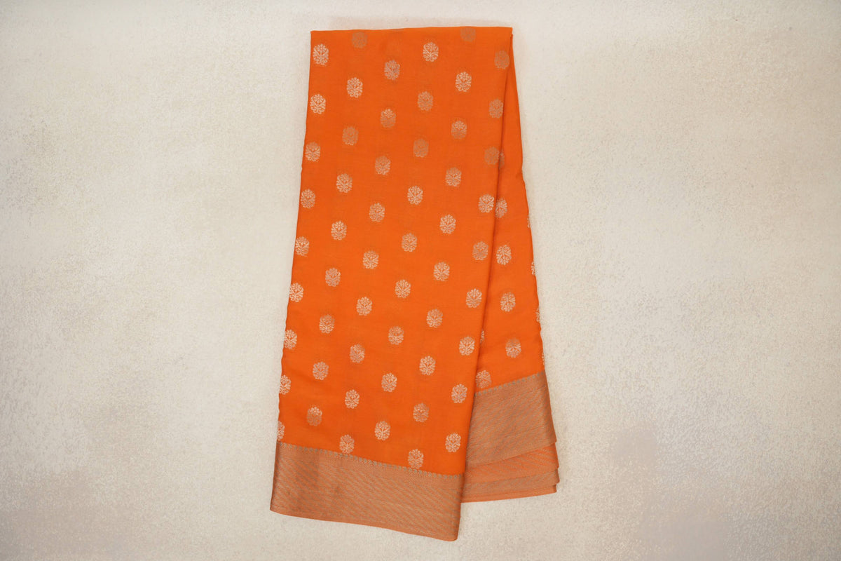 Bright Orange Mysore Silk Saree online