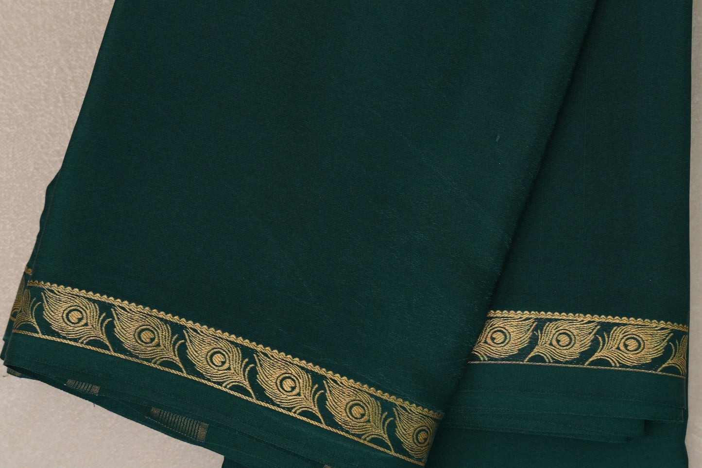 Deep Bottle Green Mysore Silk Saree by Shreenivas Silks PSSR019220