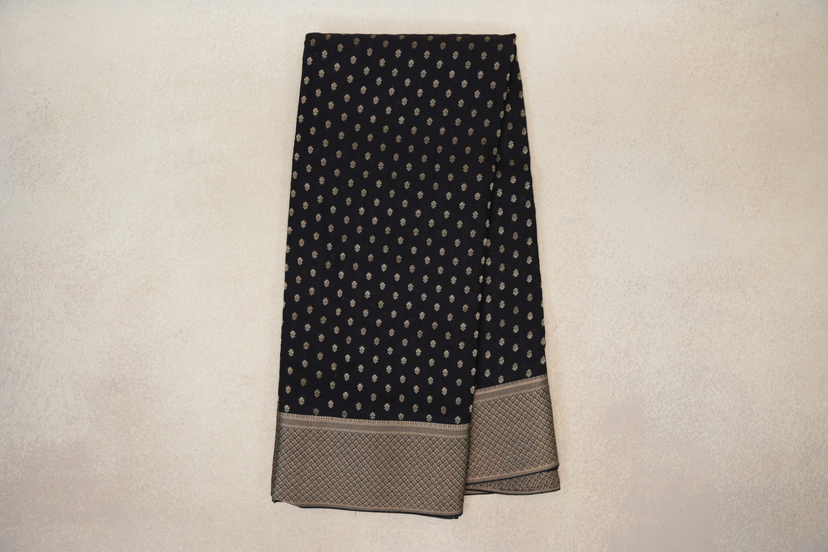Jet Black Mysore Silk Saree online