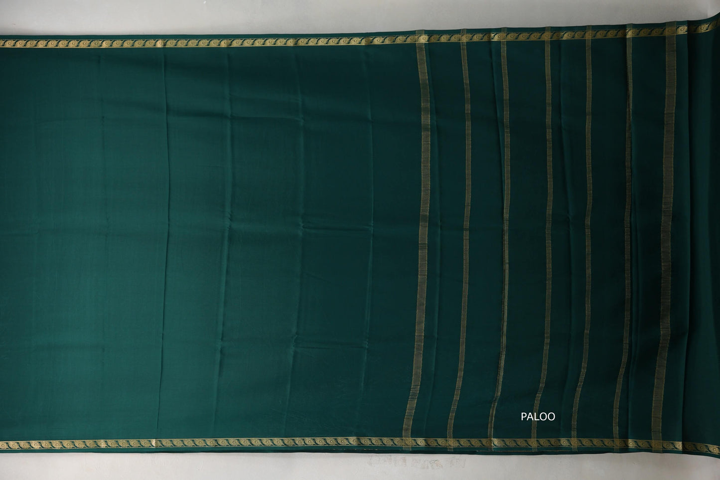 Deep Bottle Green Mysore Silk Saree by Shreenivas Silks PSSR019220