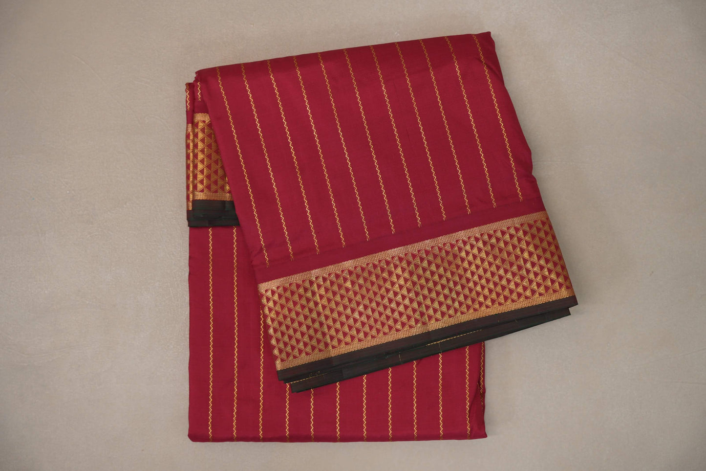 Reddish pink Ten Yards Silk Saree by Shreenivas Silks PSSR019222