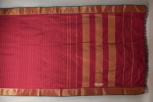 Reddish pink Ten Yards Silk Saree by Shreenivas Silks PSSR019222