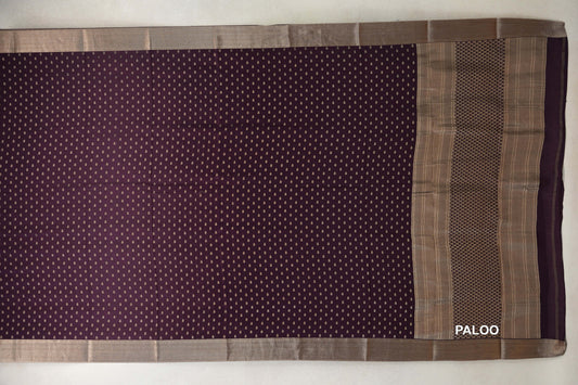 Deep Plum Purple Mysore Silk Saree  paloo