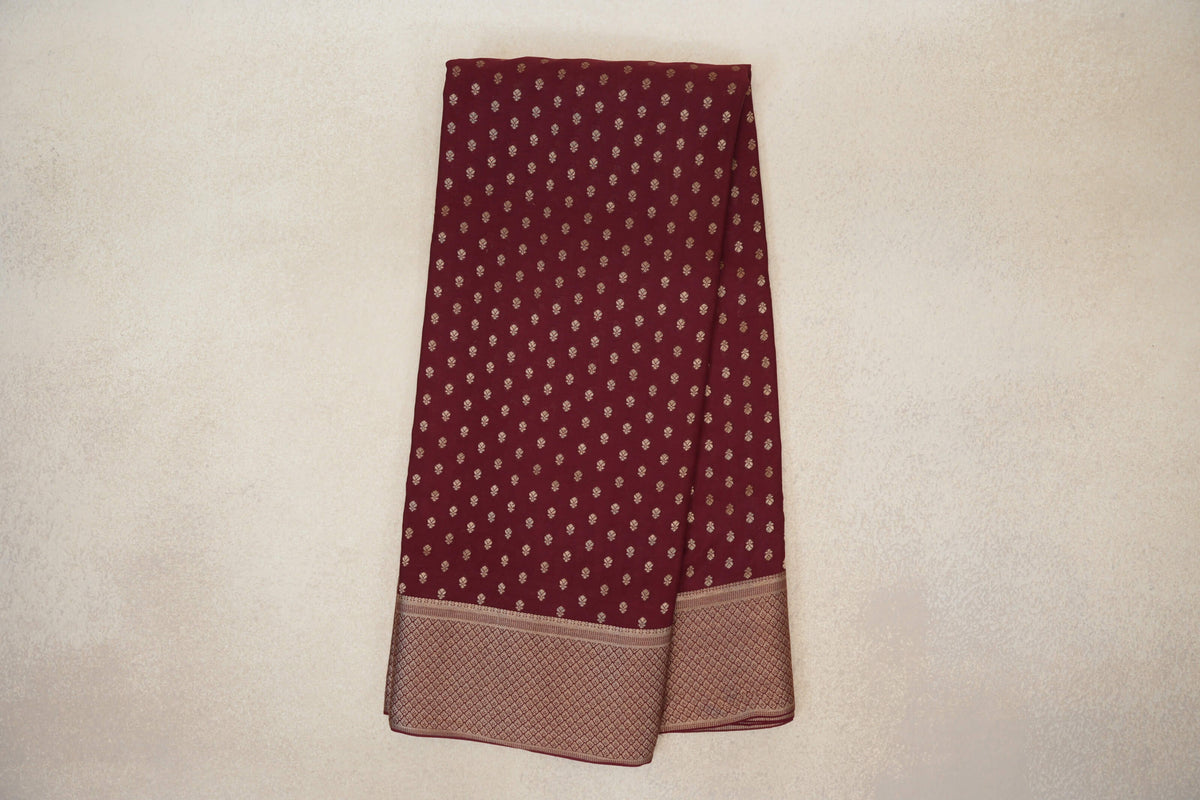 Deep Maroon Mysore Silk Saree online