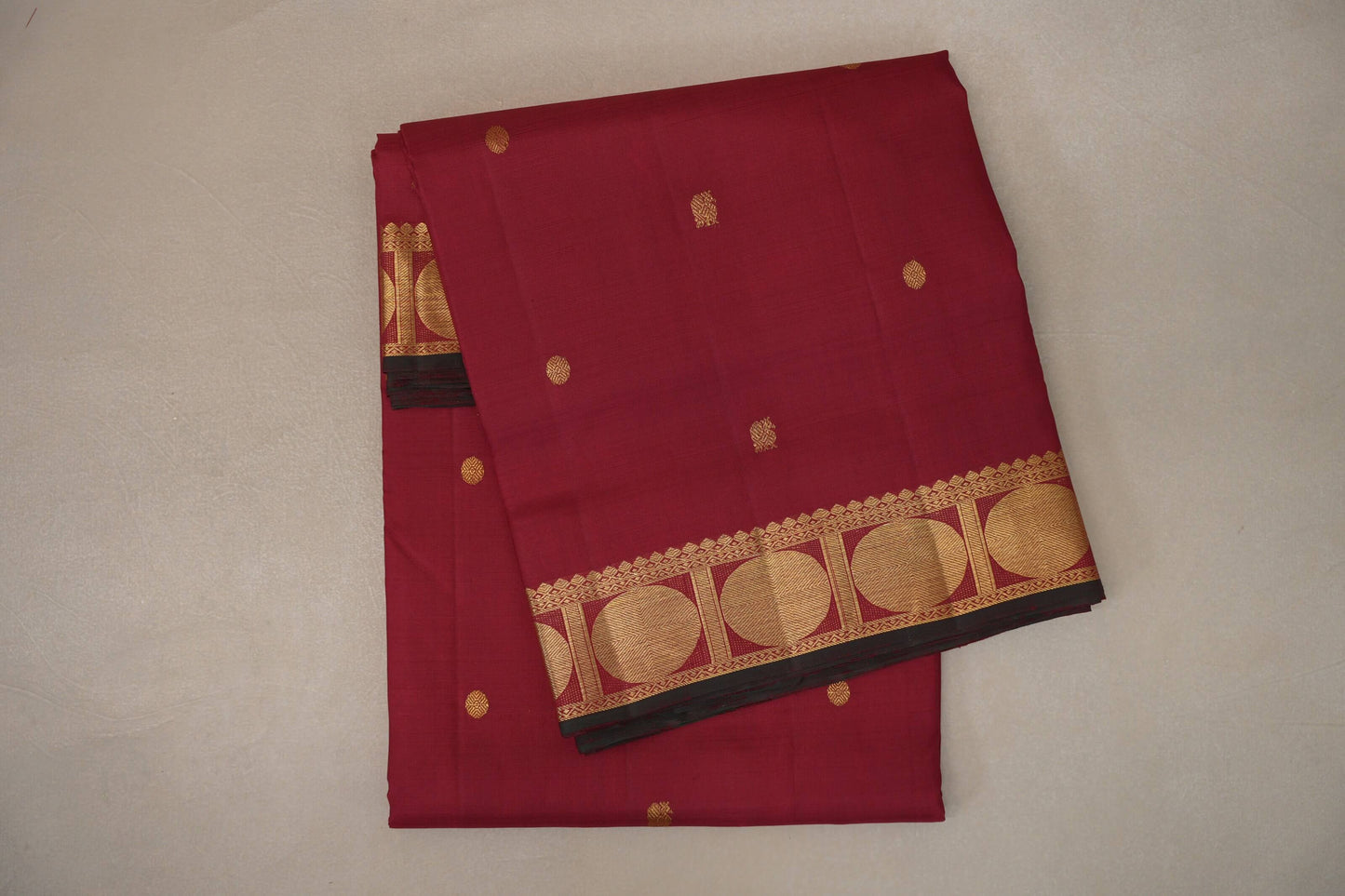 Reddish Maroon Ten Yards Silk Saree by Shreenivas Silks PSSR019226