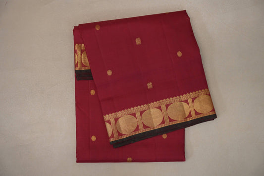 Reddish Maroon Ten Yards Silk Saree by Shreenivas Silks PSSR019226