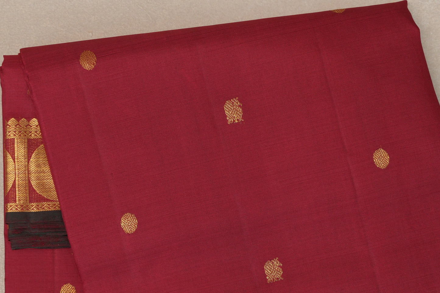 Reddish Maroon Ten Yards Silk Saree by Shreenivas Silks PSSR019226