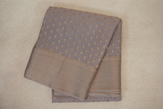 folded Dark Beige Mysore Silk Saree