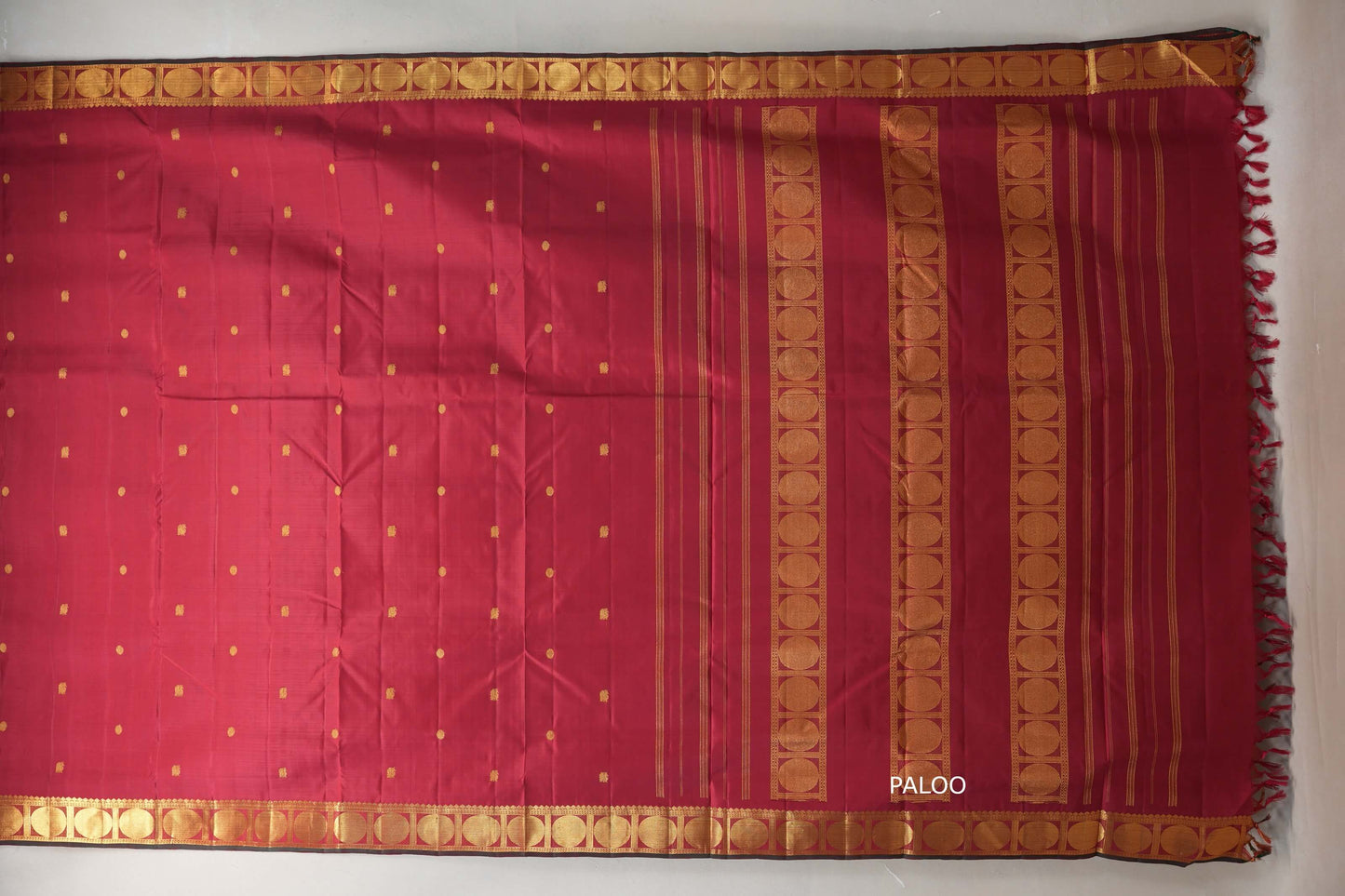 Reddish Maroon Ten Yards Silk Saree by Shreenivas Silks PSSR019226