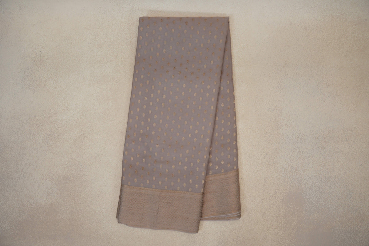 Dark Beige Mysore Silk Saree online