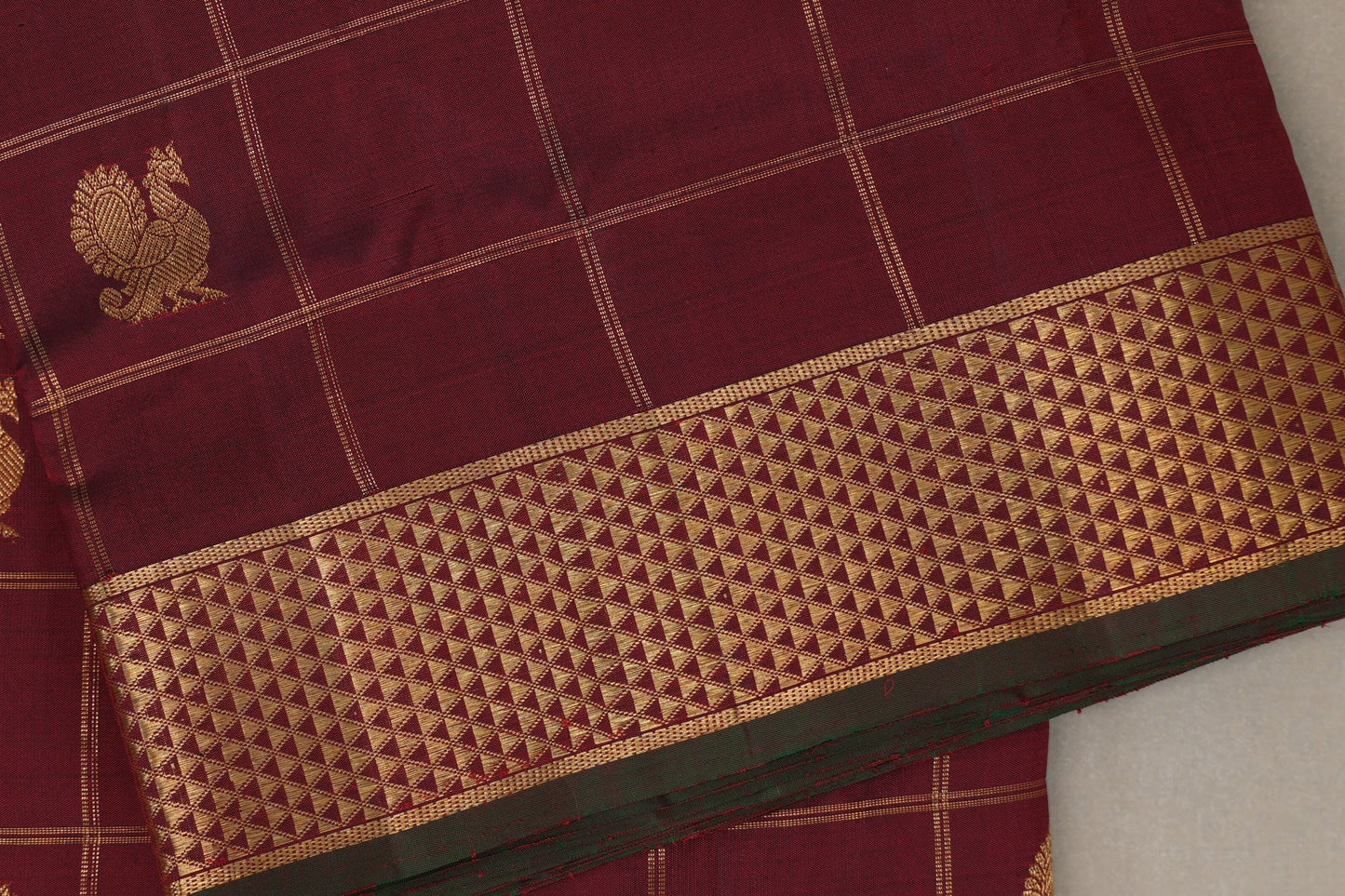 Reddish Maroon Ten Yards Silk Saree by Shreenivas Silks PSSR019228