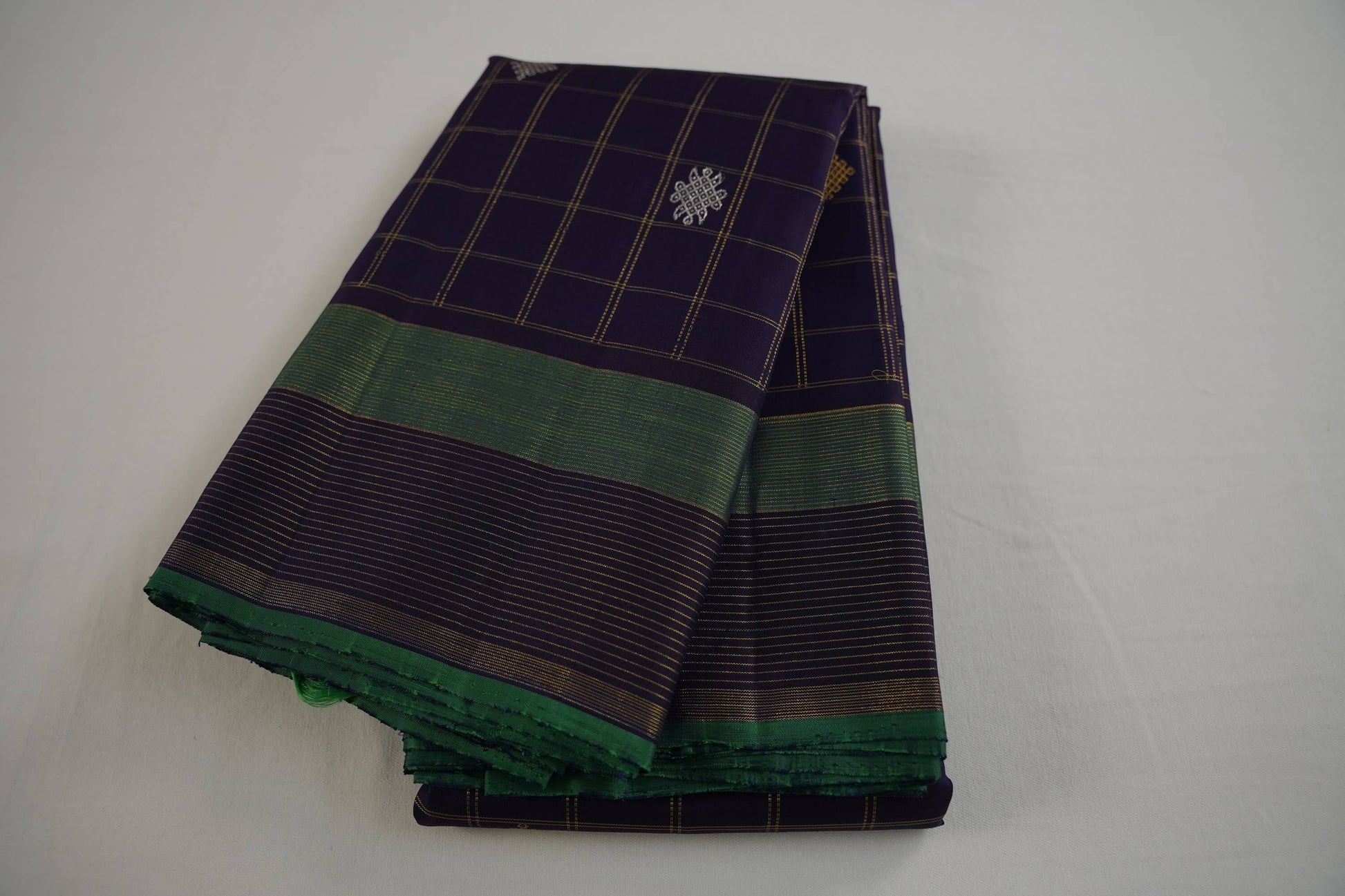 Dark violet kanchipuram silk saree