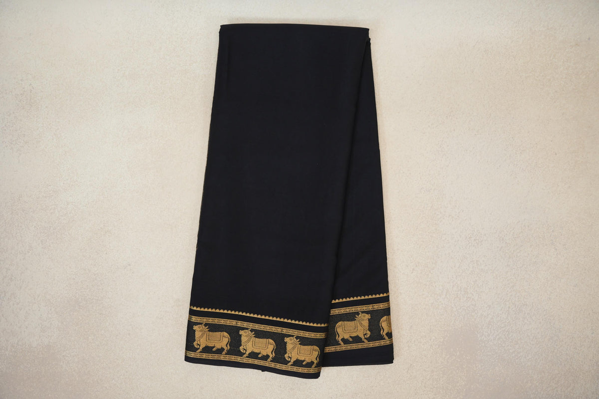 Jet Black Mysore Silk Saree online