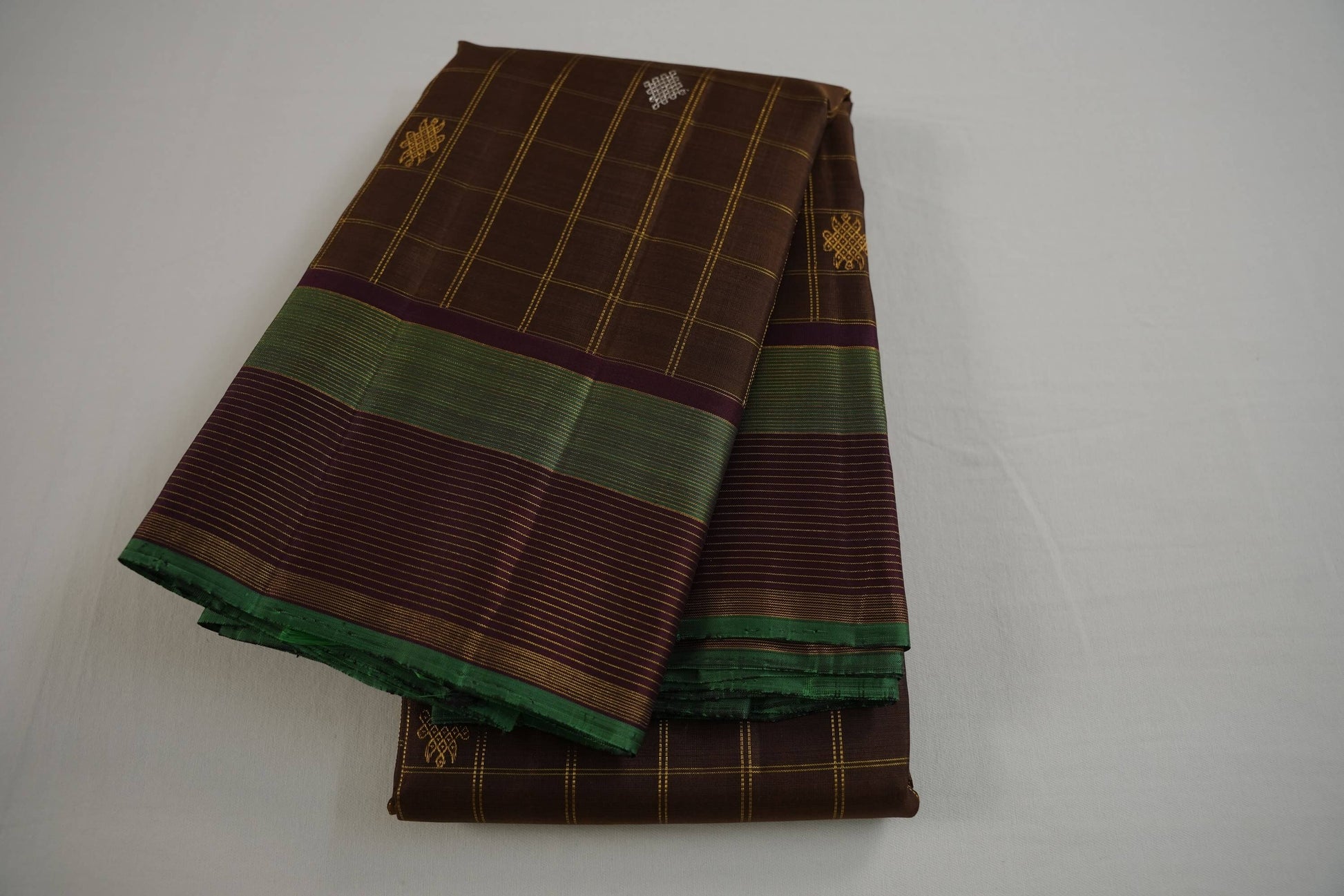 Light brown kanchipuram silk saree