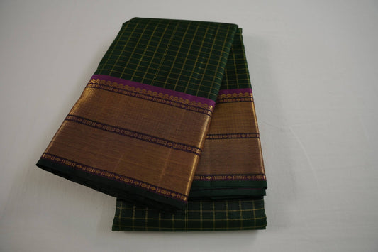Bottle green kanchipuram silk saree
