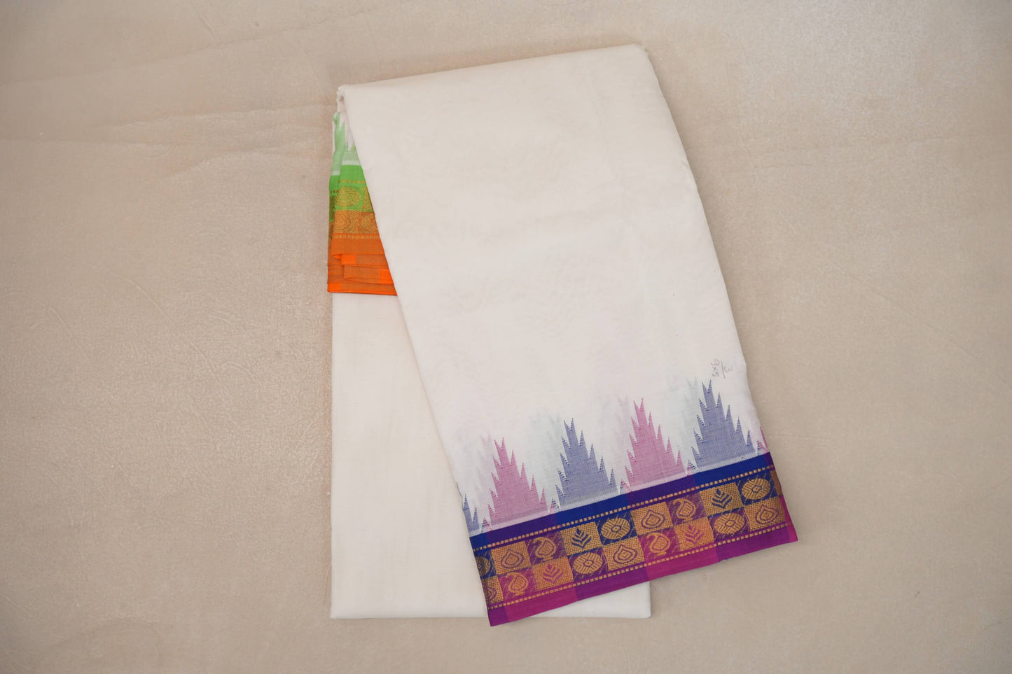 9 Mulam Cotton Muhurtham Dhoti with 5 Mulam Angavastram by Shreenivas Silks PSSR01DH100