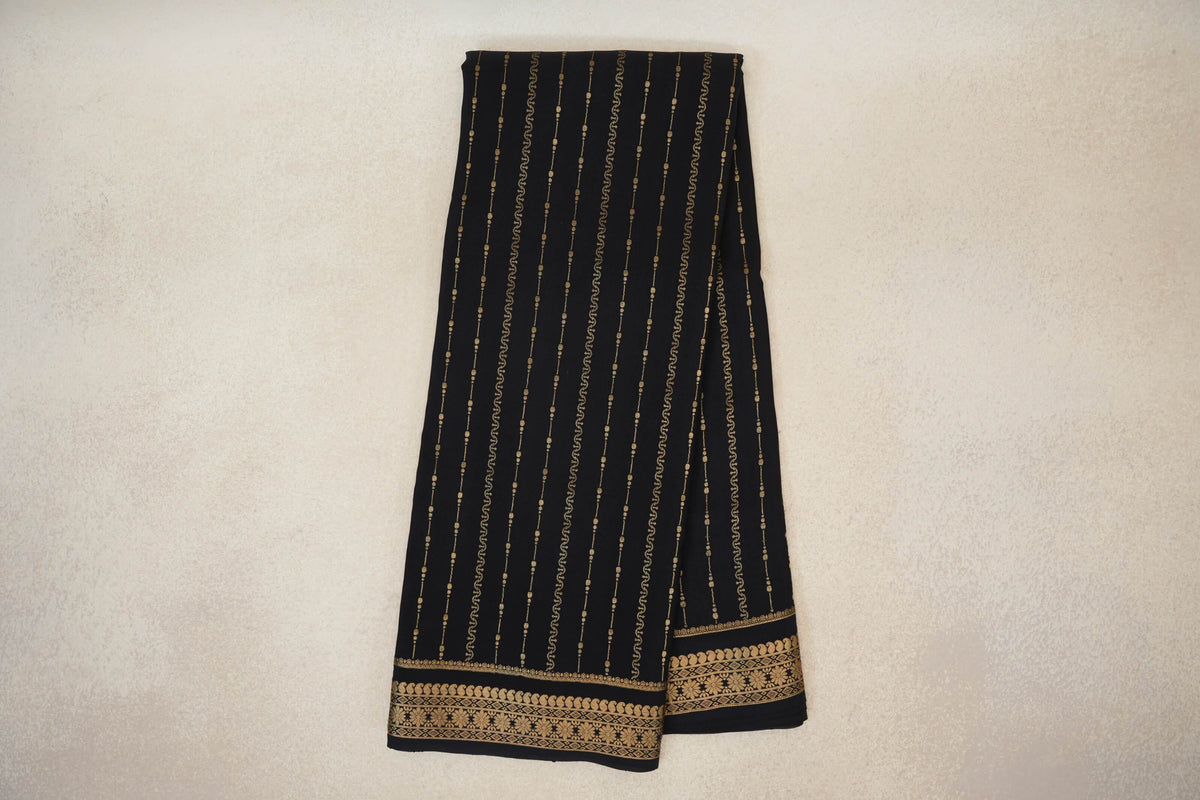 Jet Black Mysore Silk Saree online