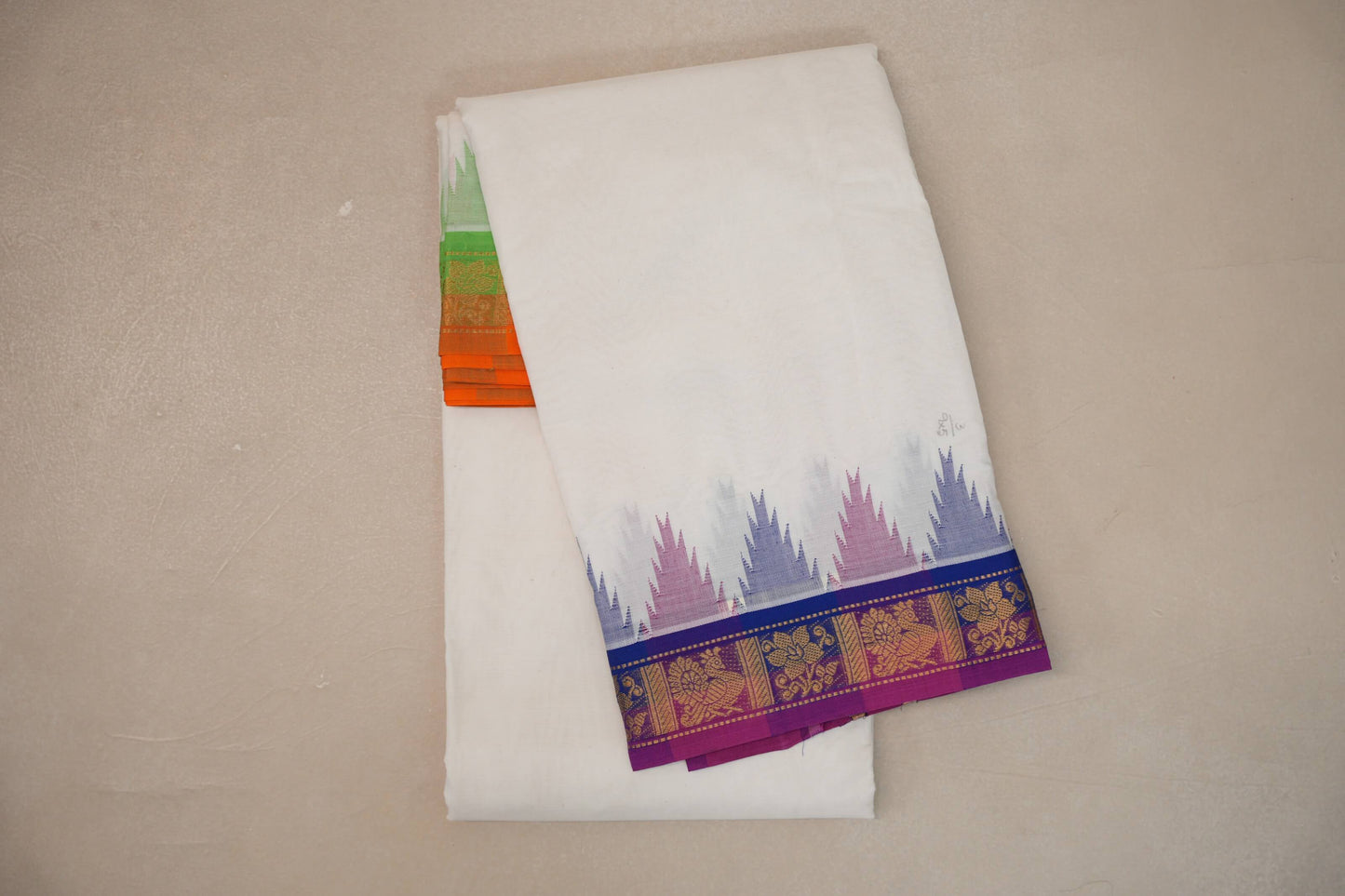 9 Mulam Cotton Muhurtham Dhoti with 5 Mulam Angavastram by Shreenivas Silks PSSR01DH104