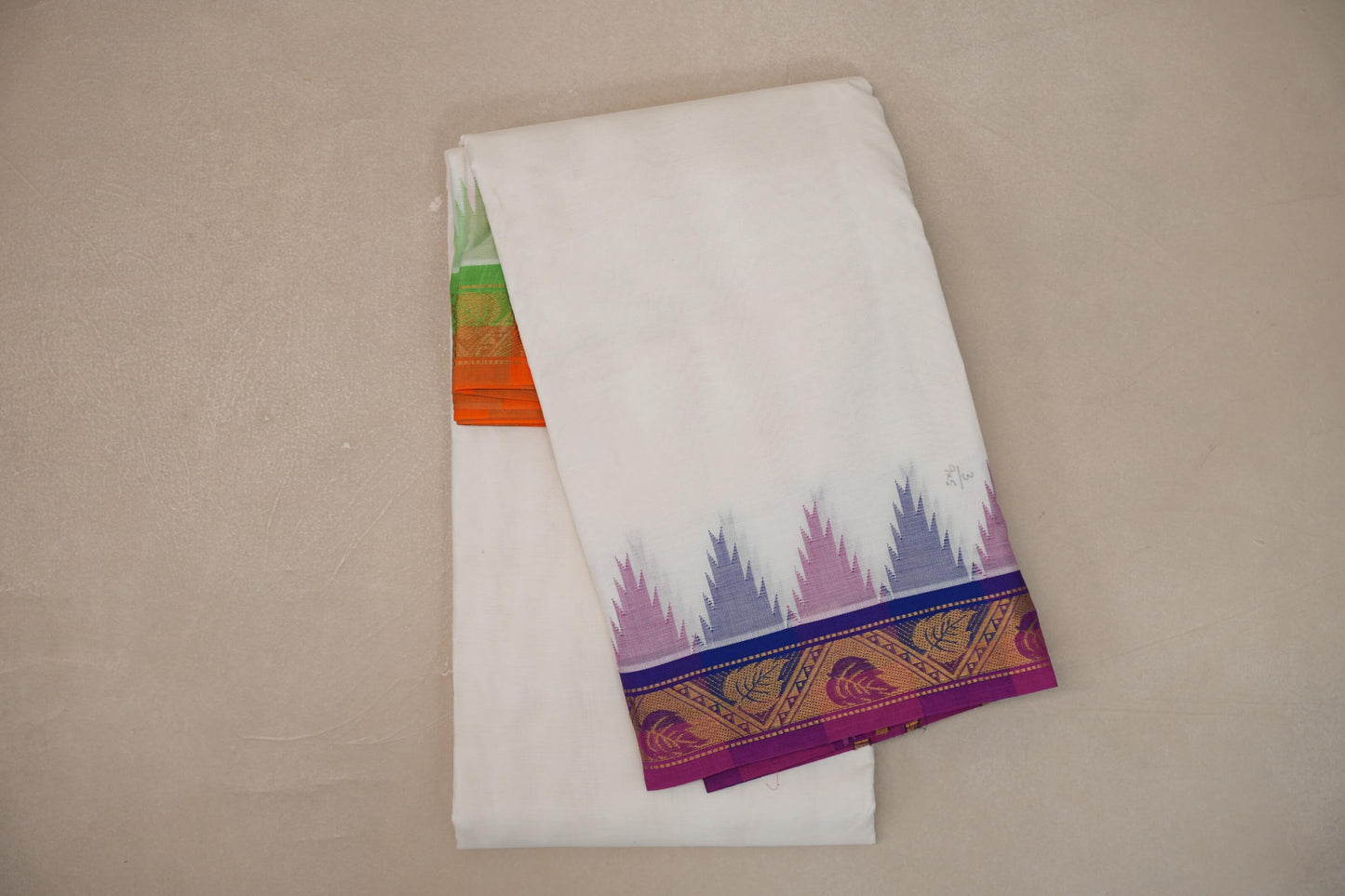 9 Mulam Cotton Muhurtham Dhoti with 5 Mulam Angavastram by Shreenivas Silks PSSR01DH106