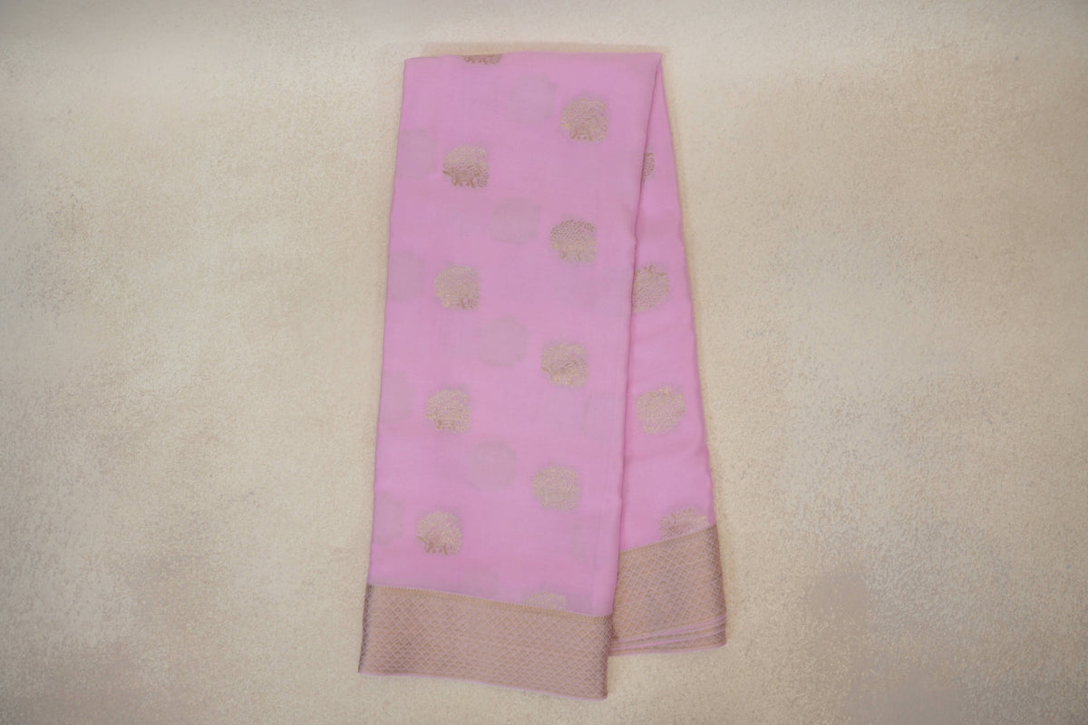 Baby Pink Mysore Silk Saree online