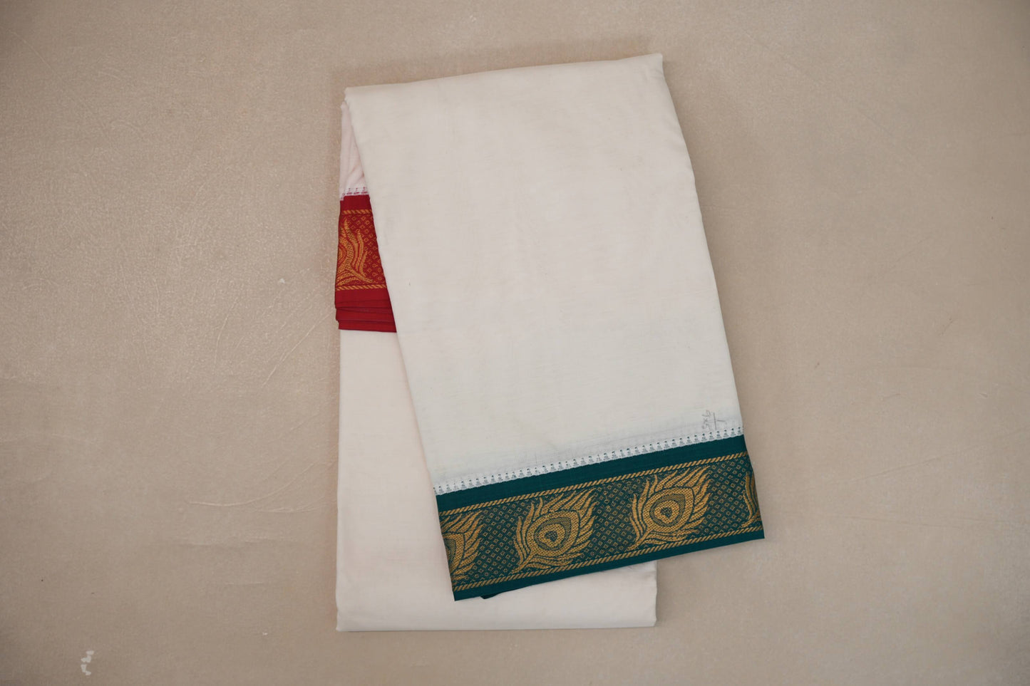 9 Mulam Cotton Muhurtham Dhoti with 5 Mulam Angavastram by Shreenivas Silks PSSR01DH108