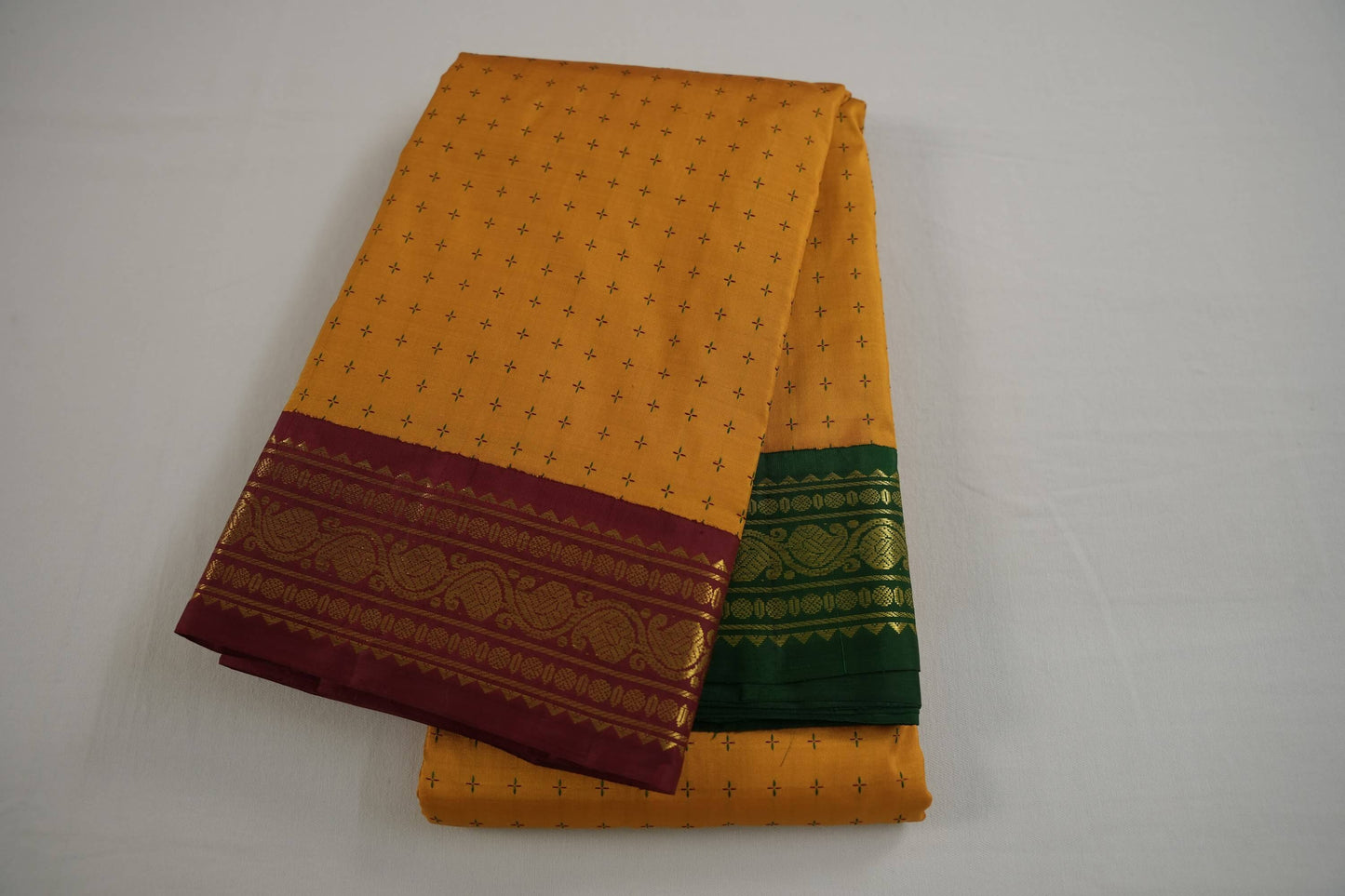 Mustard kanchipuram silk saree